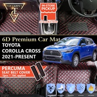 Top Carpet TOYOTA COROLLA CROSS ( 2021 - 2025 ) 6D PU Leather Car Carpet VIP Car Mat Floor Mat Alas 