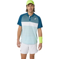 ASICS :  MEN COURT POLO-SHIRT MEN CPS เสื้อ ผู้ชาย เสื้อ เสื้อคอกลม ของแท้  AQUAMARINE