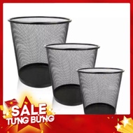 Trash can, office black mesh wastebasket imported from AM