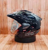 Helm NHK Predator Cripton dobel visor hitam metalic ORIGINAL NHK FREDATOR