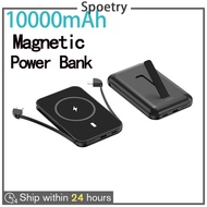 【Sg Stock】Magnetic Power Bank 5000mah Powerbank With Cable Powerbank Fast Charging Portable Powerbanusb C To Lightning