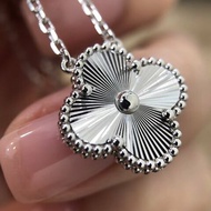 VCA正品 白金雷射四葉草項鍊 Vintage中號