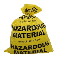 Bio Hazardous Material Disposal Waste Garbage Yellow Plastic Bags c/w Cable Ties 24 Pcs/ Bag PROGUAR