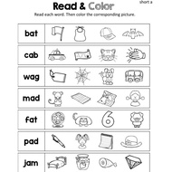 Phonic words Letter sound words worksheet softcopy Circle the Phonic Words pdf Cut and Paste Phonic 