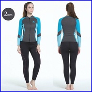 Ready Stock MYLEDI 2mm Diving Top Diving Pants Women's Neoprene Split Warm Front Zipper Waist Built-