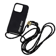 【二手】MIUMIU 5ZH185 iPhone 15 Pro Logo 手機殼，黑色