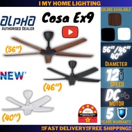 Alpha Cosa EX9 CX20 5B 56 40 46 5Blade Baby Ceiling Fan DC Motor Remote Kipas  Angin Siling 风扇 black
