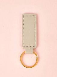 Llavero de PU de color sólido de 1 pieza, llavero en blanco, colgante de mochila de bolso, accesorios para llaves de coche para mujeres, niñas, regalo