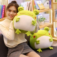 HIJAU KATUN 35cm Emotional GREEN FROG Plush Toy Down Cotton Stuffed Squishy Animal Functional Pillow Blanket Flannel Warm Hand Gift FROG Doll FROG GREEN Newest Children's Toy FROG Doll GREN Cute Toy Simulation Kids Birthday Gift