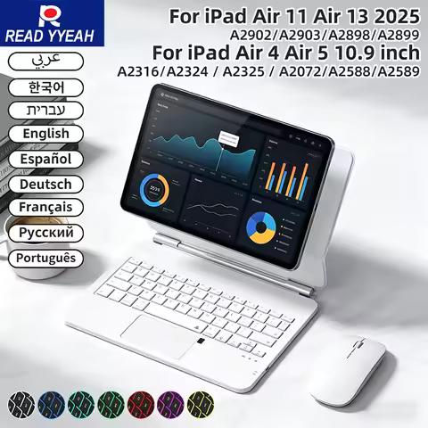 Magic TouchPad Keyboard for iPad (A16) 2025 Case iPad A16 11th 10th Gen Smart Cover Backlit for iPad