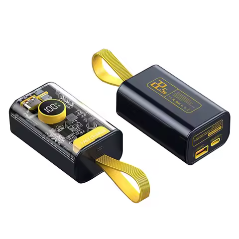 18650/21700 Battery Charger Case DIY Transparent Power Bank Shell PD22.5W Fast Charging 10000mAh Mob