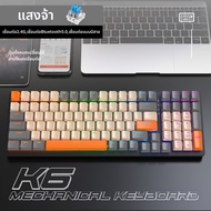 ที่อยู่กันและกันแบบไร้สาย Iboann K6 Mechanical Keyboard ABS Plastic Wireless Multimedia Function Key