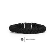 Braided Buckle Black Flat Rope Bracelet Paracord Braided Bracelet 550