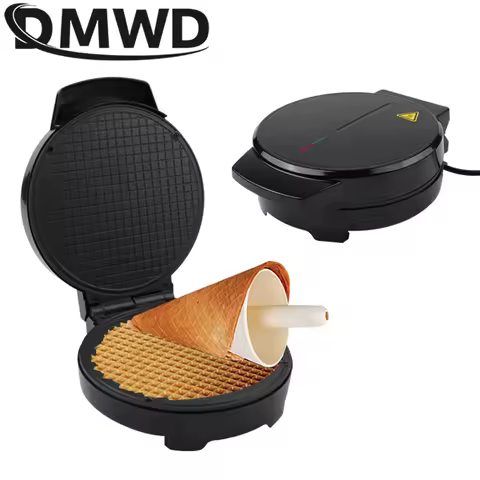 Electric Egg Roll Maker DIY Ice Cream Cone Machine Crispy Omelet Mold Sandwich Iron Crepe Baking Pan