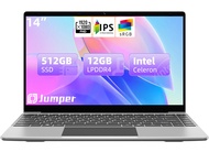 jumper Laptop, 12GB LPDDR4 RAM 512GB SSD, Intel Celeron Quad-Core Processor, 14 Inch Laptops Compute