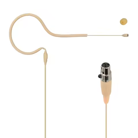 Professional 4 Pin Mini Ear Hook Microphone XLR Wired Electret Single Ear Headset Mic for Concert Co