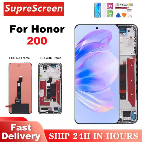 120HZ OLED For Honor 200 ELI-AN00 LCD Display Touch Screen With Frame Digitizer Assembly Replacement