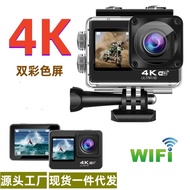 Cross-Border Dual Color Screen Action Camera 4K60 Frame HD Shaking-Proof Waterproof Diving Camera wi