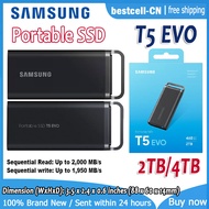 Samsung T5 EVO SSD แบบพกพา4TB 2TB USB 3.2 Gen 2 Reader แบบพกพา PSSD ดิสก์ภายนอกสำหรับโน็คบุคตั้งโต๊ะ