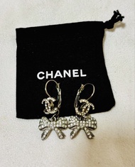Chanel 雙C 蝴蝶 閃石 耳環