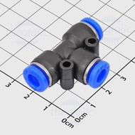 [10 Pieces]- PE6 6mm Tube T-shaped Pneumatic Connector