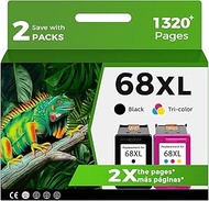 68XL 68e Ink Cartridges Black Color Combo Pack for HP Ink 68 68e 68eXL HP68 HP68e HP68XL HP68eXL Rep