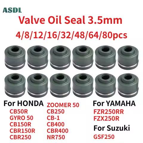3.5mm Moto Engine Valve Oil Seal For Honda CB50R CB150 CBR150 CBR250 MC19 MC22 CB250 Hornet For YAMA