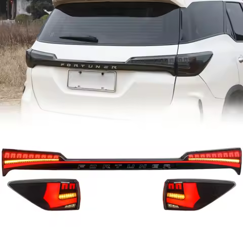Hot LED Through Tail Lights for Toyota Fortuner 16-23 C style full led DRL Car Taillights Assembly S