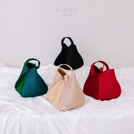 Korvia dumpling bag กระเป๋าพลีททรงขนมจีบ กระเป๋าถือ Bucket pleated bag