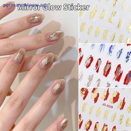 [pesg] Irregular Block Pattern Mirror Glossy Nail Sticker Magic Horaphic 3D Gold Silver Decals Tips Manicure Decorations [sg]