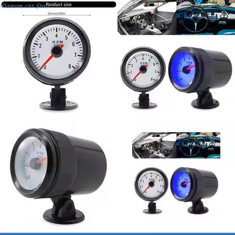A2UC 2" 52mm Meter Tachometer with Clear Digital Display For Car Auto Motorbikes Enthusiasts Precise