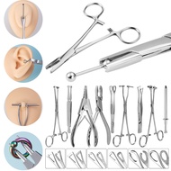 Body Piercing Tool Needle Pipe Clamp Forceps Tweezers Open Close Ring Ball Plier Lip Belly Septum Su