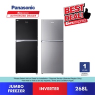 Panasonic 2 Door Top Freezer Inverter Fridge (268L) NR-BL302PKMY / NR-BL302PSMY ; Refrigerator / Peti Sejuk
