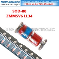 [50-200pcs] ZMM5V6 0.5W LL34 SOD-80 SMD Voltage Stabilizing Diode 1206 Glass Cylinder Package New So