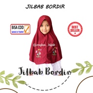 mylaa hijab Jilbab BORDIR 1 Instan SERUT Sekolah Anak Bahan Kaos PE Murah Meriah kain kaos bergo hij