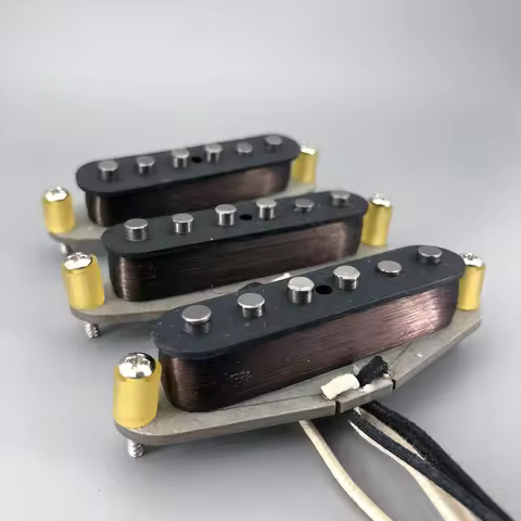 Artfit Electric Guitar Pickups Vintage 65 Alnico V Single Coil Wax Wires Grey Bottom Plate N/M/B one