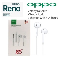 OPPO RENO 5F A15 A16 A3S S5S A77 A74 A93 A94 A95 R15 IN-EAR STEREO SUPERBASS EARPHONE WITH MIC ORIGINAL QUALITY HANDFREE