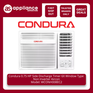 Condura 0.75 HP Side Discharge Timer 6X Window Type Non Inverter Aircon WCONH008EC2