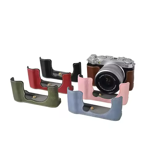XM5 Camera Bag PU Leather Cover For Fujifilm X-M5 Case Half Body Protective Shell Bottom Battery Ope