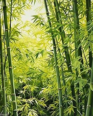 XTXGERL Paint by Numbers, Bamboo Grove Bamboo Harmony, Adult Crafts Adult Paint by Number Kits, Arts