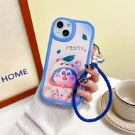 ARIZINO เคส OPPO Reno 8T 5G Reno 8T 4G Reno8 Z 5G Reno7 Z 5G Reno6 Z 5G Reno8 5G Reno7 5G Reno 6 5G Reno5 Reno4 Reno 2F 2Z Reno4F reno5F การ์ตูนโดราเอมอนน่ารักสายรัดข้อมือเคสโทรศัพท์ซิลิโ