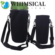 WHIMSICAL Sport Cup Covers Bag, 18/36/64oz Strap Water Bottle Cover Bag, Holder Pouch Black Neoprene