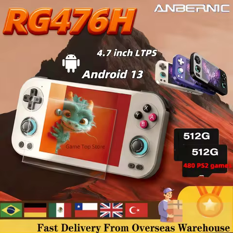 Anbernic RG 476H RG476H Retro Handheld Game Console Android 13 Unisoc T820 4.7 Inch Touch Screen Vid
