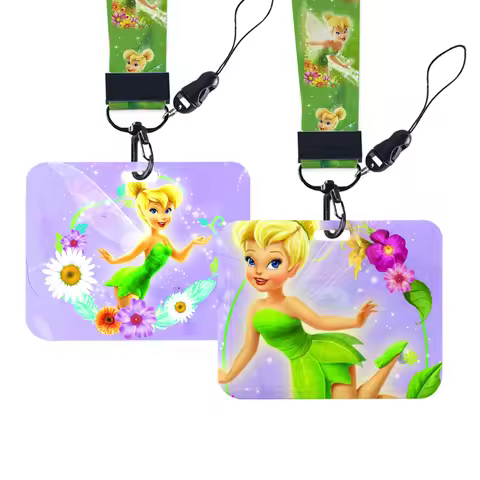 Disney Tinker Bell Princess Horizontal Holder Girls Lanyards for Key Neck Strap Card Badge Bus Keych