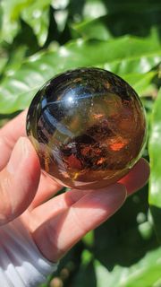 巴西優質黃水晶藍針水晶千層藍霧幽靈水晶球