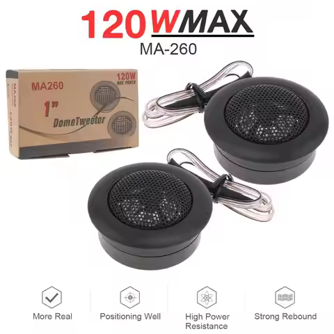 2pcs 2 Inch Car Tweeter Speakers 4 Ohm 120W Universal High Efficiency Mini Tweeter Dome Speakers for