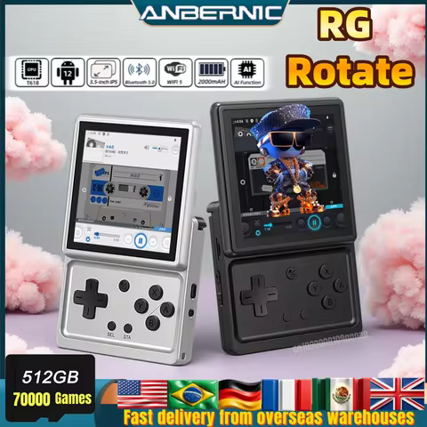 ANBERNIC RG Rotate 3.5" IPS Rotating Screen Android Handheld Game Console T618 Retro Emulator PS2 PS