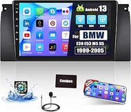 Android 13 2 DIN Car Radio for BMW X5 E39 E53 E38 M5 1999-2005 with Mirrorlink, 9 Inch Touchscreen R