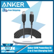 Anker 60W Powerline III USB-C ไปยัง USB-C สายชาร์จเร็ว (6ฟุต) 60วัตต์พลังงานจัดส่ง PD ชาร์จสำหรับ MacBook Apple iPad Pro 2020 Samsung Galaxy S10 Plus S9 S8 Plus พิกเซลและอีกมากมาย