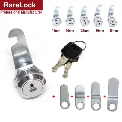 Drawer Cam Lock 2 Keys 5 Tail Pieces Mailbox File Cabinet Tool Box Locker Lock Furniture Hardware Ra
